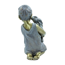 Load image into Gallery viewer, Boy with Rabbit Garden Statue
