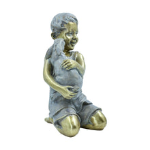 Load image into Gallery viewer, Boy with Rabbit Garden Statue
