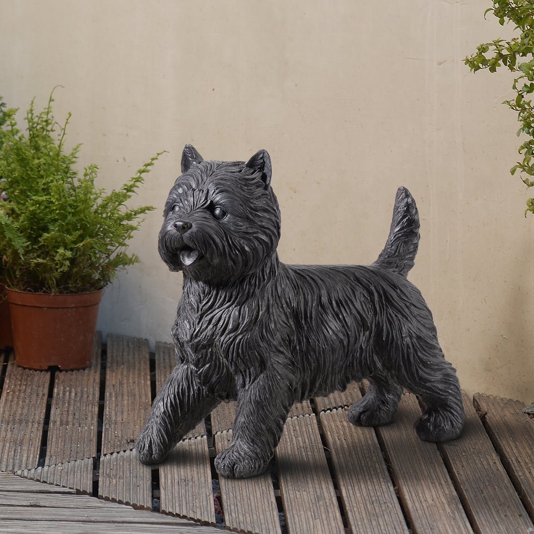 77187-BK - Cairn Terrier Statue Black Life Size Home Decor Garden Yard Statue