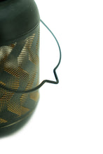 Load image into Gallery viewer, 78418-B - SOLAR METAL LANTERN-6 INCH BLACK AND YELLOW WAVE W/ WW LED
