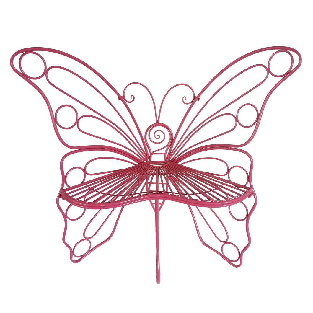 78617-PK - METAL GARDEN DECOR-BUTTERFLY CHAIR-PINK