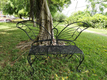 Load image into Gallery viewer, METAL GARDEN DECOR-BUTTERFLY BENCH-ANTIQUE BLACK
