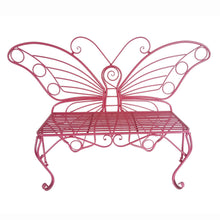 Load image into Gallery viewer, 78620-PK - METAL GARDEN DECOR-BUTTERFLY BENCH-PINK
