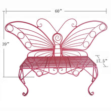 Load image into Gallery viewer, 78620-PK - METAL GARDEN DECOR-BUTTERFLY BENCH-PINK
