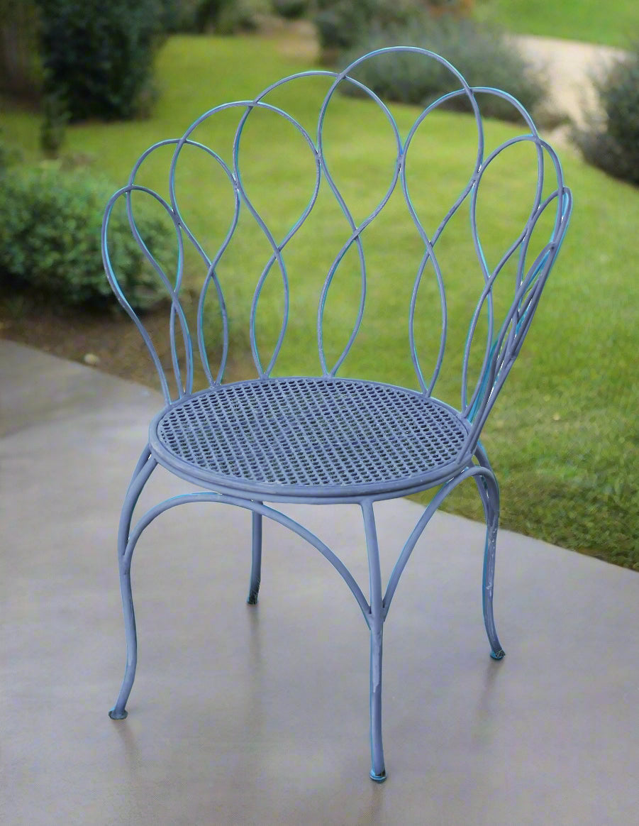 Metal Garden Decor-Chair-Grey