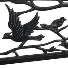 Load image into Gallery viewer, 78653-BK - GARDEN BENCH - BLACK - BIRDS AND BRANCHES BACKREST
