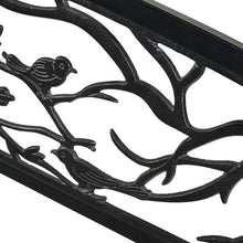 Load image into Gallery viewer, 78653-BK - GARDEN BENCH - BLACK - BIRDS AND BRANCHES BACKREST
