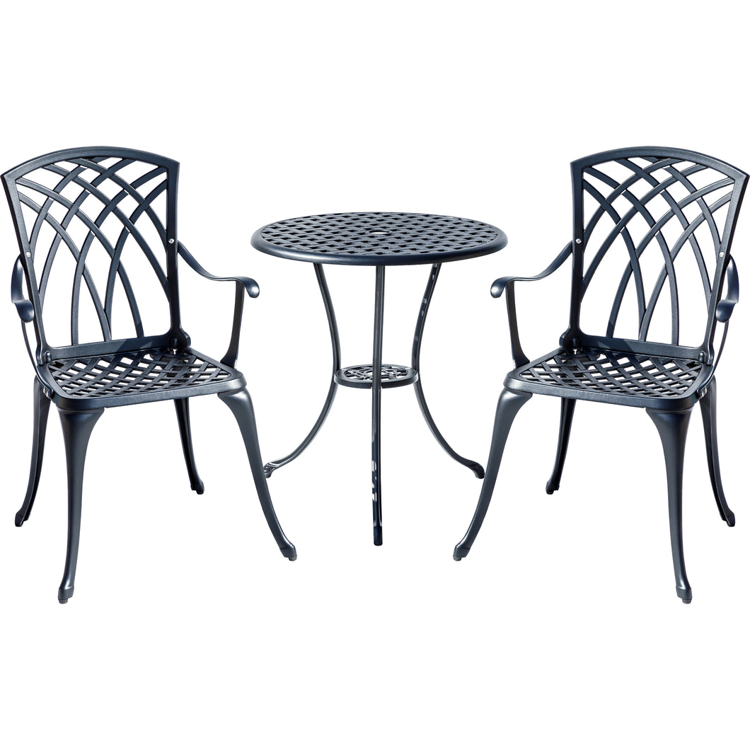 78658-A-BK -  A Touch of Class- Black Cast Aluminium Bistro Set for Your Space