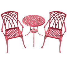 Load image into Gallery viewer, 78658-A-RD -  Radiant Red Relaxation- Cast Aluminium Bistro Set for Outdoor Living
