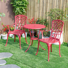 Load image into Gallery viewer, 78658-A-RD -  Radiant Red Relaxation- Cast Aluminium Bistro Set for Outdoor Living HI-LINE GIFT
