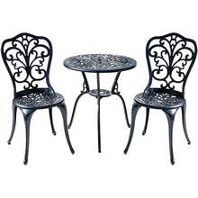 Load image into Gallery viewer, 78658-B-BK -  Understated Elegance- Black Cast Aluminium Bistro Set

