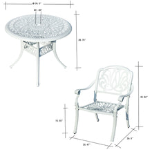 Load image into Gallery viewer, 78659-A-WT -  Elegant White- All-Weather Cast Aluminium Bistro Ensemble HI-LINE GIFT
