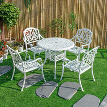 Load image into Gallery viewer, 78659-A-WT -  Elegant White- All-Weather Cast Aluminium Bistro Ensemble HI-LINE GIFT
