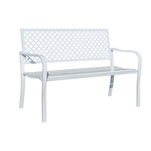 Load image into Gallery viewer, 78660-A-WT -  Winter Wonderland- White All-Steel Garden Bench for Relaxation
