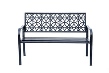 Load image into Gallery viewer, 78660-B-BK -  Classic Noir- Black All-Steel Garden Bench for Timeless Appeal HI-LINE GIFT
