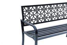 Load image into Gallery viewer, 78660-B-BK -  Classic Noir- Black All-Steel Garden Bench for Timeless Appeal HI-LINE GIFT
