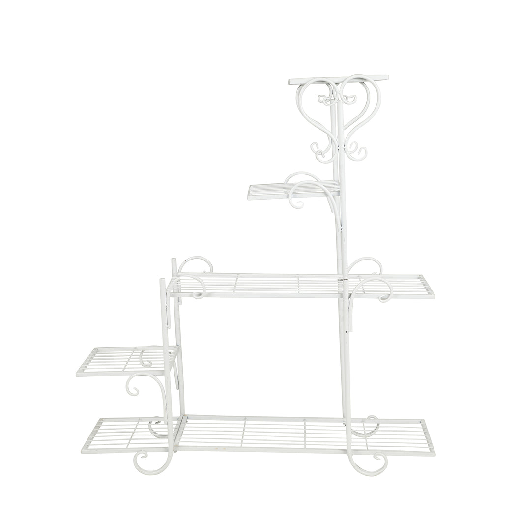 5 TIER PLANT STAND STEPS - WHITE