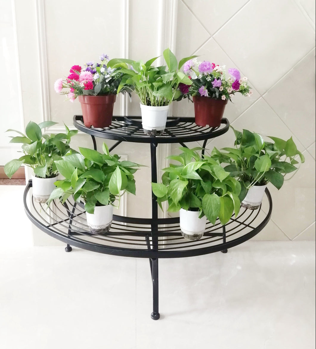 78672-C-BK - BLACK SEMI-CIRCLE PLANT AND DISPLAY STAND