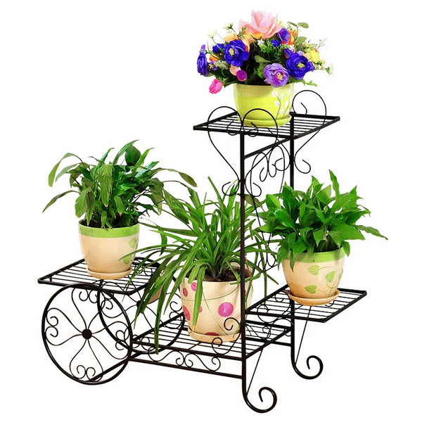 METAL PLANT STAND-BRONZE SCROLL W/4 STANDS