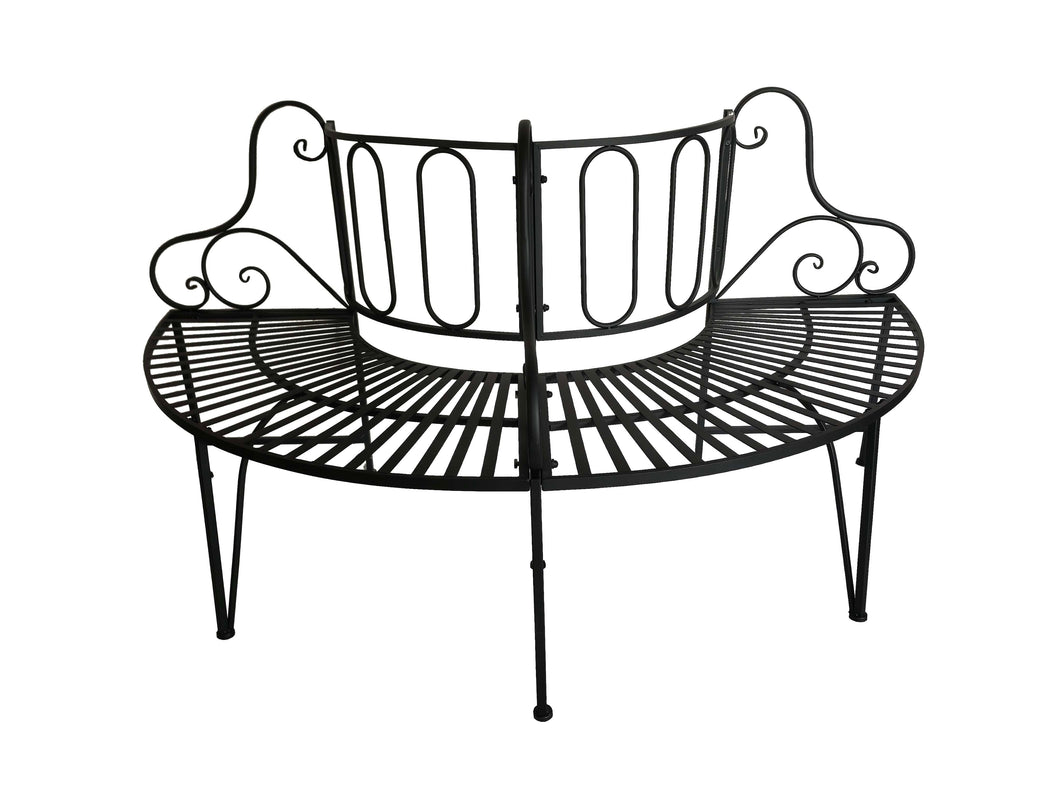 Black Metal Tree Wrap Garden Bench