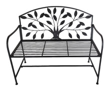 Load image into Gallery viewer, Metal Garden Bench Tree Pattern-Black
