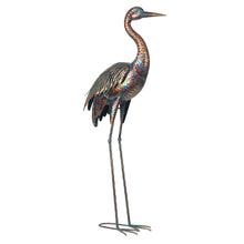 Load image into Gallery viewer, Metal Chrome Heron Decorative Garden Statue Set
