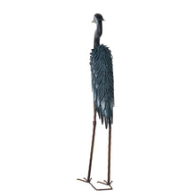 Load image into Gallery viewer, Metal Blue Heron Decorative Garden Statue
