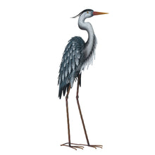 Load image into Gallery viewer, Metal Blue Heron Decorative Garden Statue
