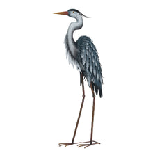 Load image into Gallery viewer, Metal Blue Heron Decorative Garden Statue
