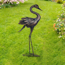Load image into Gallery viewer, Metal Heron Decorative Garden Statue
