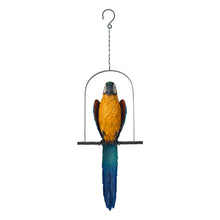 Load image into Gallery viewer, Metal Hanging Blue &amp; Gold Macaw Statue
