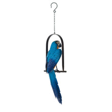 Load image into Gallery viewer, Metal Hanging Blue &amp; Gold Macaw Statue
