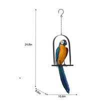 Load image into Gallery viewer, Metal Hanging Blue &amp; Gold Macaw Statue
