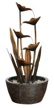 Load image into Gallery viewer, 79363-GD - TIERED LEAVES STAINLESS METAL FOUNTAIN OUTDOOR 35&quot; H
