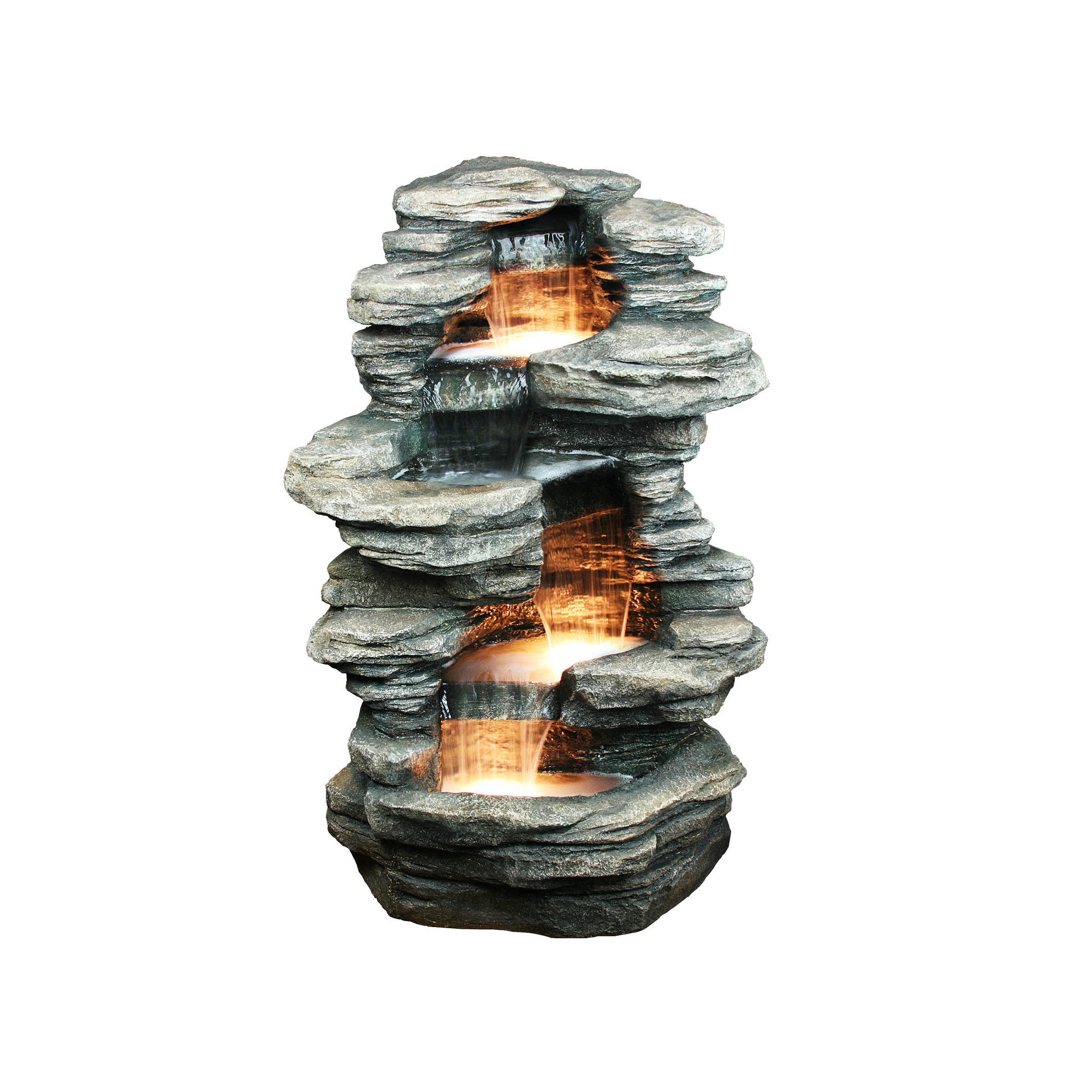 Rock 4 Level Fountain with Halogen Light – Hi-Line Wholesale CA