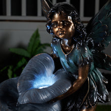 Load image into Gallery viewer, 79491-G - FAIRY ON THE ROCK FOUNTAIN W/ 2 WHITE LEDS
