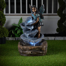 Load image into Gallery viewer, 79491-G - FAIRY ON THE ROCK FOUNTAIN W/ 2 WHITE LEDS
