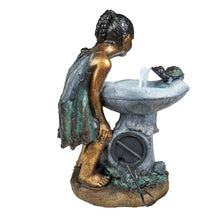 Load image into Gallery viewer, 79491-H - GIRL PLAYING BY WATER FOUNTAIN W/WHITE LED
