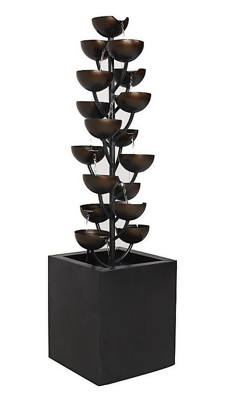 Multi Level Zinc Metal Stacked Cups Fountain