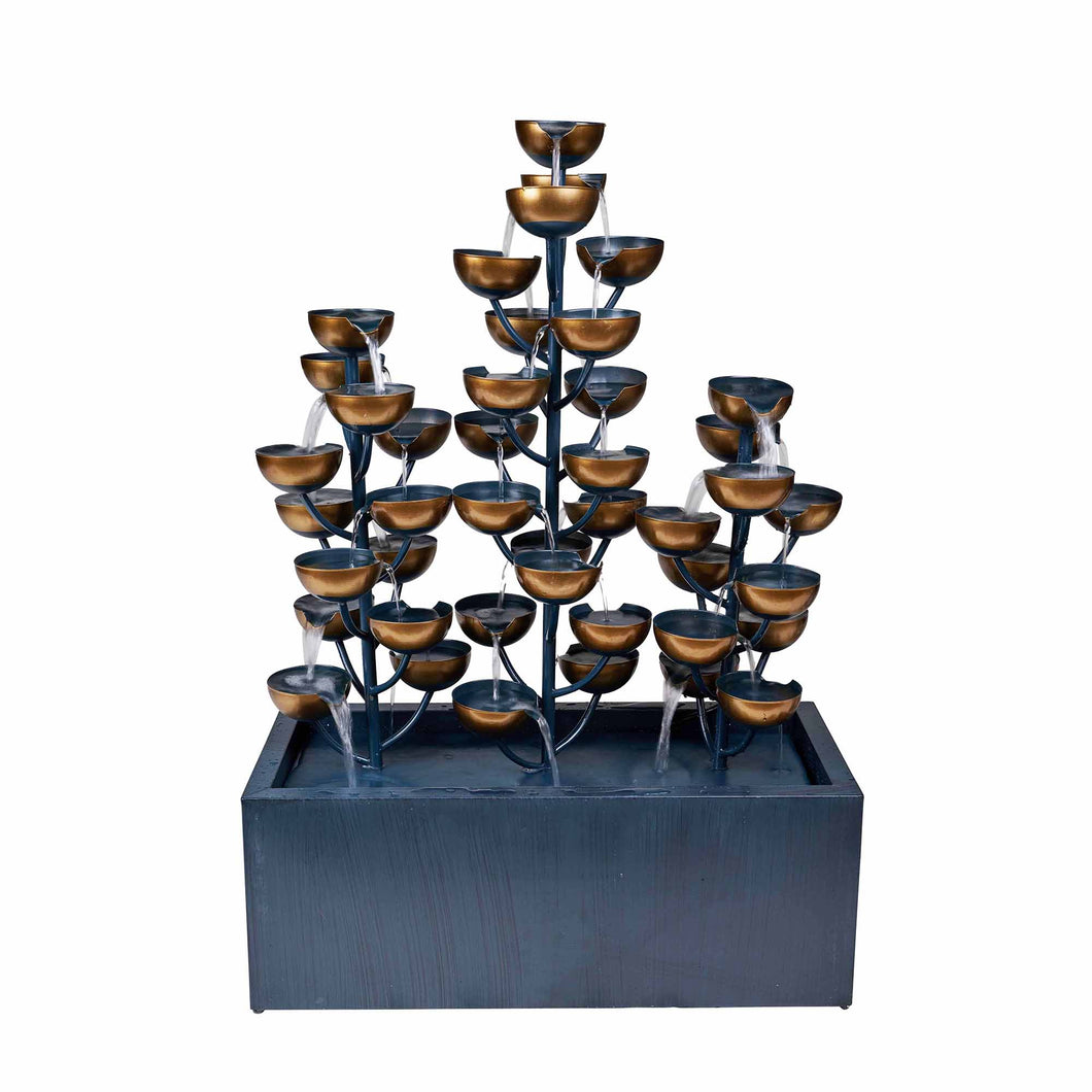 FOUNTAIN-ZINC METAL MULTI LEVEL CUPS 42 INCH H