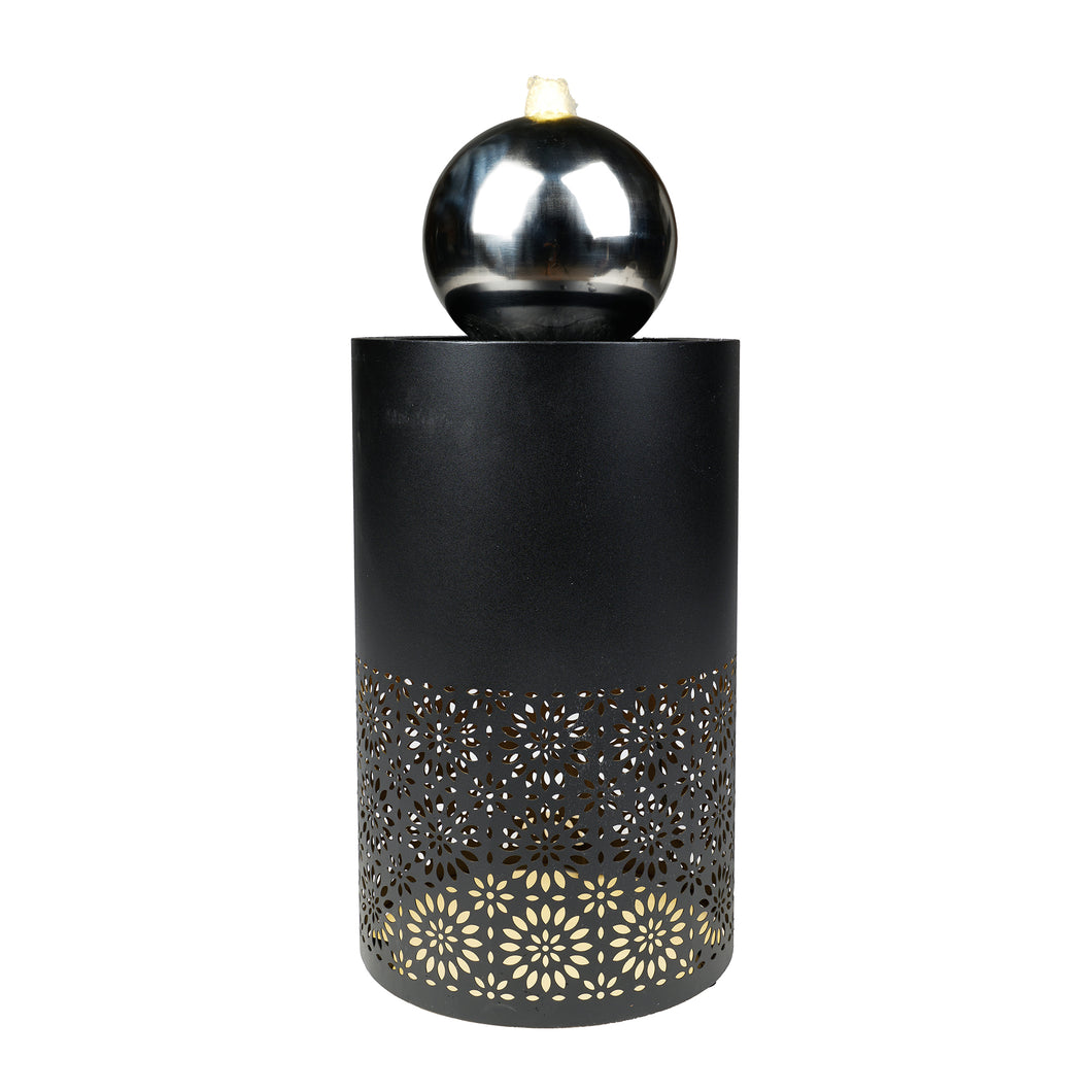 79532-I - HOLLOW PILLAR FOUNTAIN W/SILVER BALL