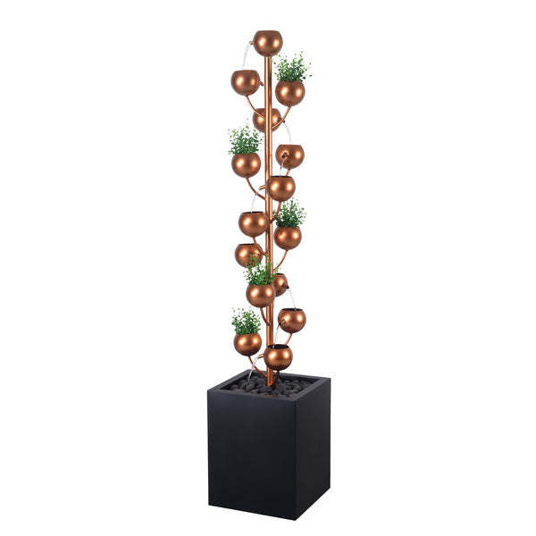 79532-P -  Outdoor Metal Golden Bowl Fountain with Planter