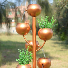 Load image into Gallery viewer, 79532-P -  Outdoor Metal Golden Bowl Fountain with Planter HI-LINE GIFT
