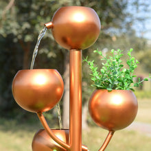 Load image into Gallery viewer, 79532-P -  Outdoor Metal Golden Bowl Fountain with Planter HI-LINE GIFT
