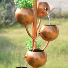 Load image into Gallery viewer, 79532-P -  Outdoor Metal Golden Bowl Fountain with Planter HI-LINE GIFT
