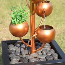 Load image into Gallery viewer, 79532-P -  Outdoor Metal Golden Bowl Fountain with Planter HI-LINE GIFT
