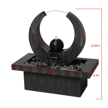 Load image into Gallery viewer, 79532-Q-BK -  Outdoor Metal Fountain with LED Lights - Rusty Gray HI-LINE GIFT
