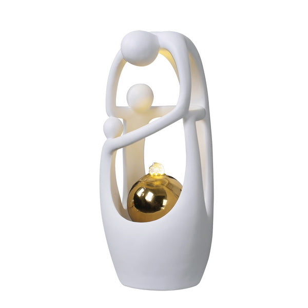 LARGE TRIPLE TABLETOP FOUNTAIN WITH STAINLESS  STEEL BALL