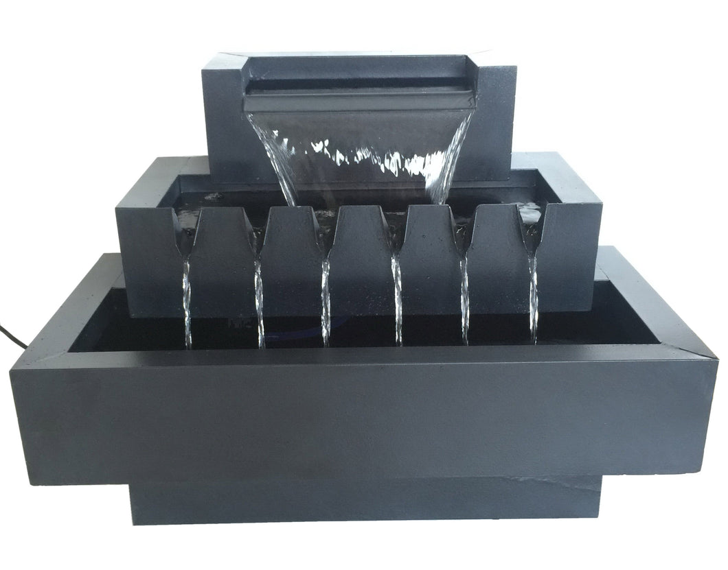 79532 - FOUNTAIN-ZINC METAL MULTI LEVEL RECTANGLES