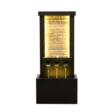 Load image into Gallery viewer, Zinc Metal Fountain with Stone Brick and LED Lights - Outdoor
